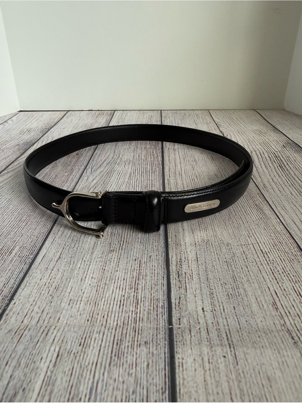 RALPH LAUREN Black Equestrian Belt Small